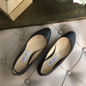 SOLD Jimmy Choo Black Leather Studded Flats 39